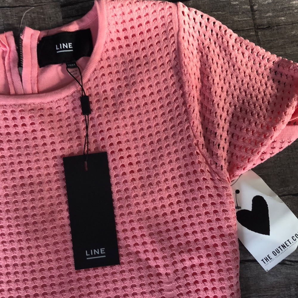 NWT LINE sz M pink fishnet dress - Picture 2 of 6